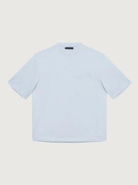 OAK + FORT Men's Relaxed Boxy Basic Tee With Pocket Size M In Blue Mist